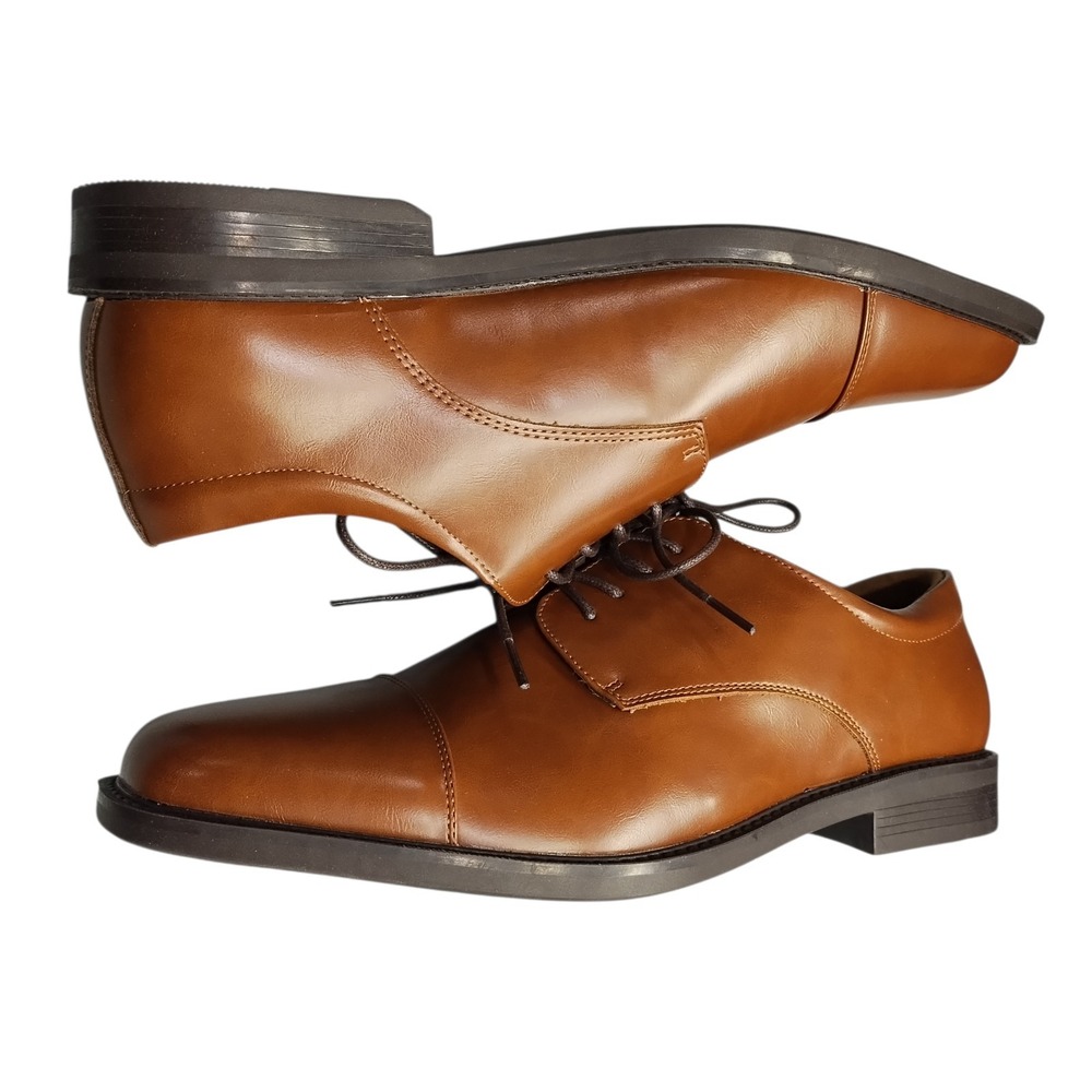 Apt. 9 Denver Oxford Dress Shoes Mens Size 10M Brown Synthetic Cap Toe Lace Up
